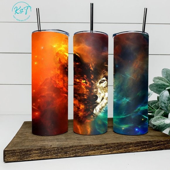 Wolf - Wolf Howling - Full Moon - Spirit Animal - Tumbler - Gift - Picture 1 of 1